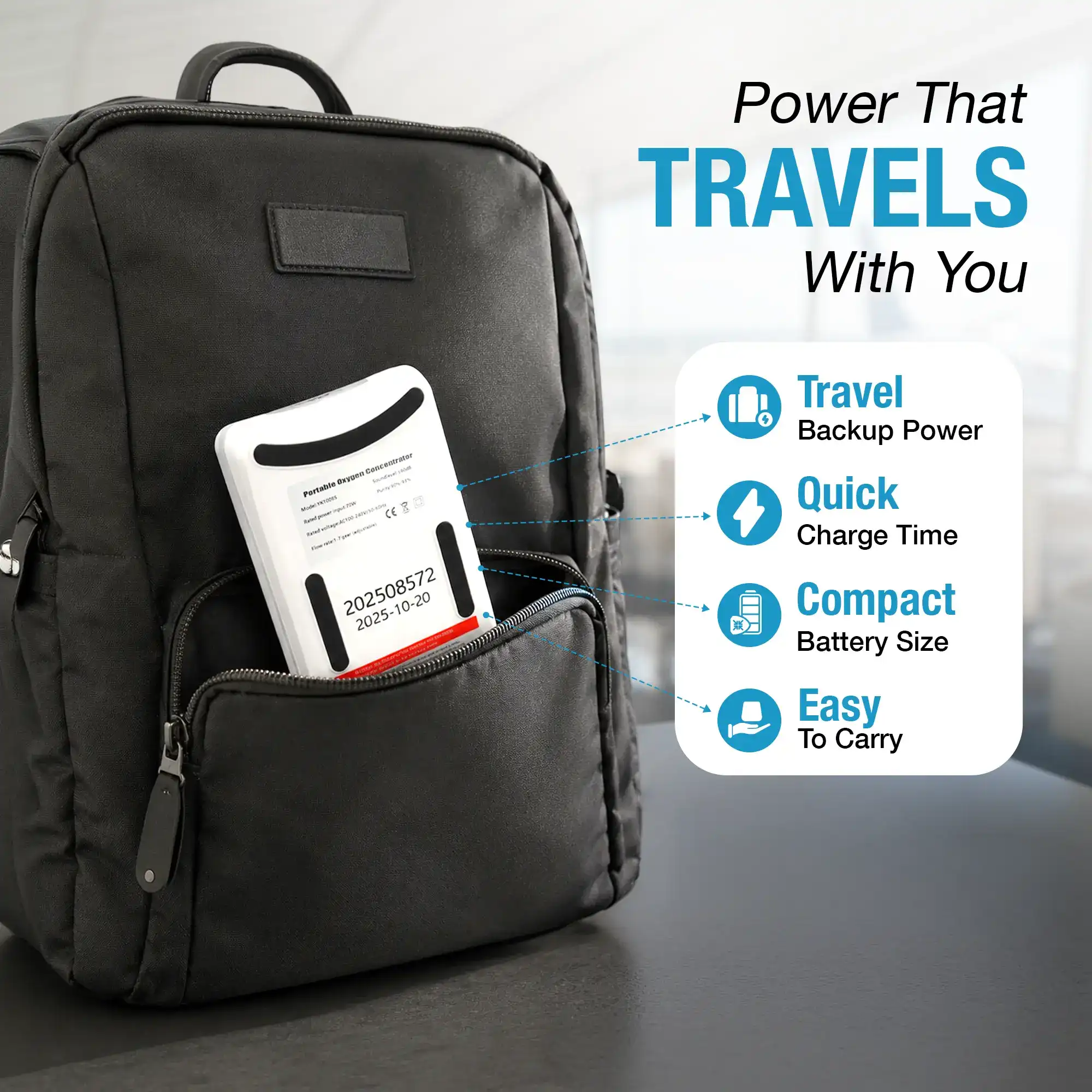 Rechargeable Battery For 1-7L/Min Portable Oxygen Concentrator 2