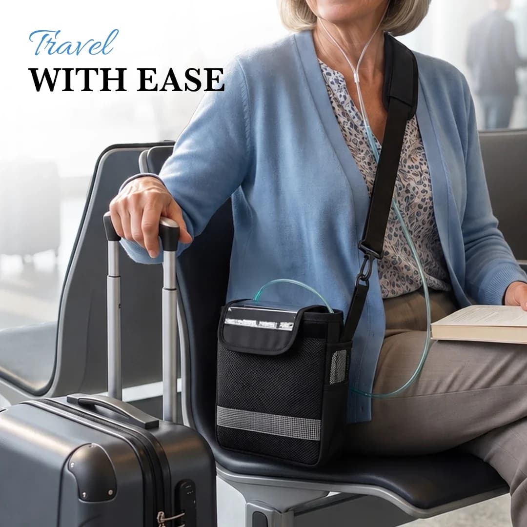 Shoulder Strap Carry Bag For 1-7L/Min Portable Oxygen Concentrator 4