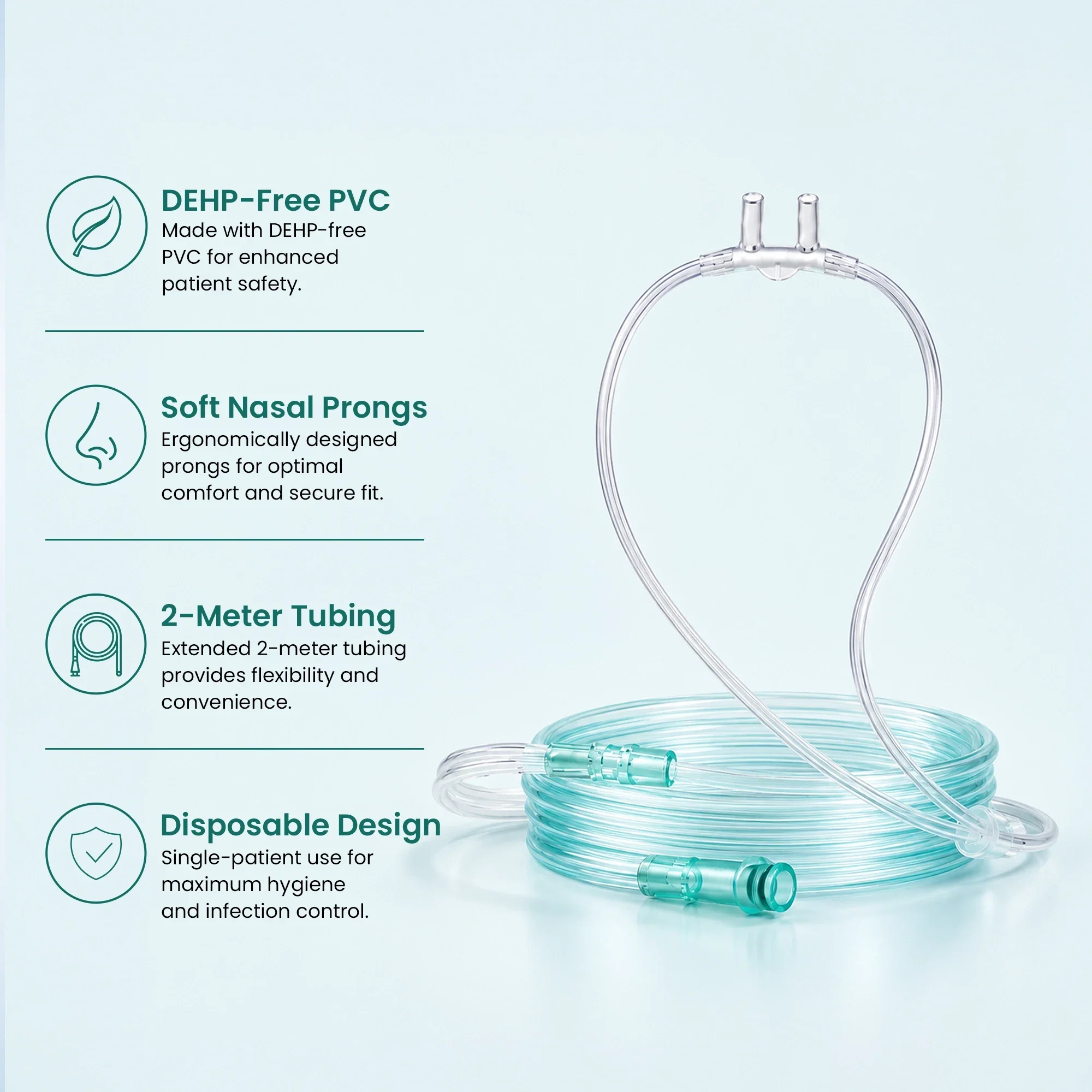 5 Pieces Nasal Cannulas For 1-7L/Min Portable Oxygen Concentrator | 2M Flexible  5