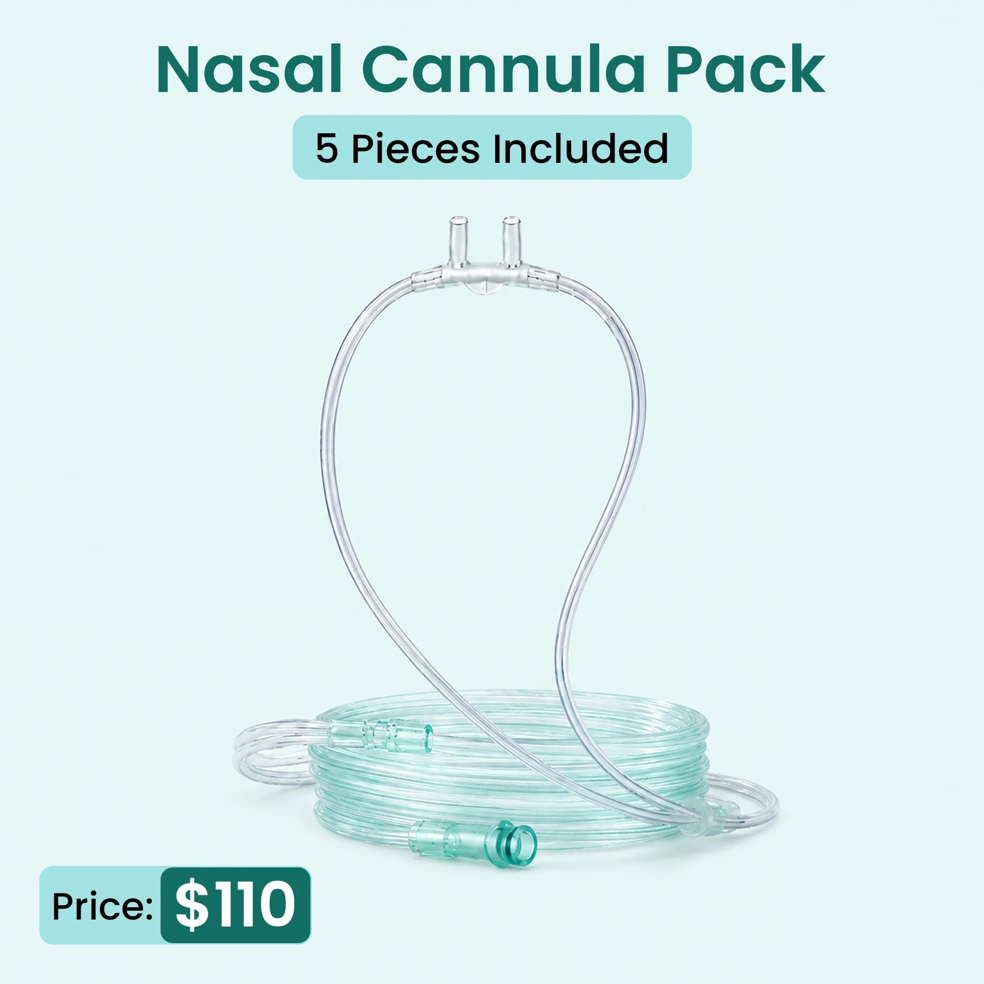 5 Pieces Nasal Cannulas For 1-7L/Min Portable Oxygen Concentrator | 2M Flexible 