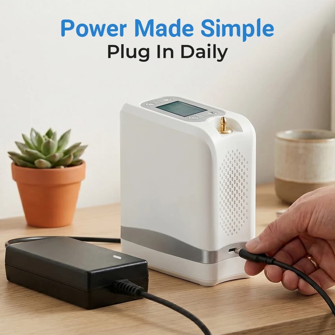 Reliable Home Charging Adapter For 1-7L/Min Portable Oxygen Concentrator 2