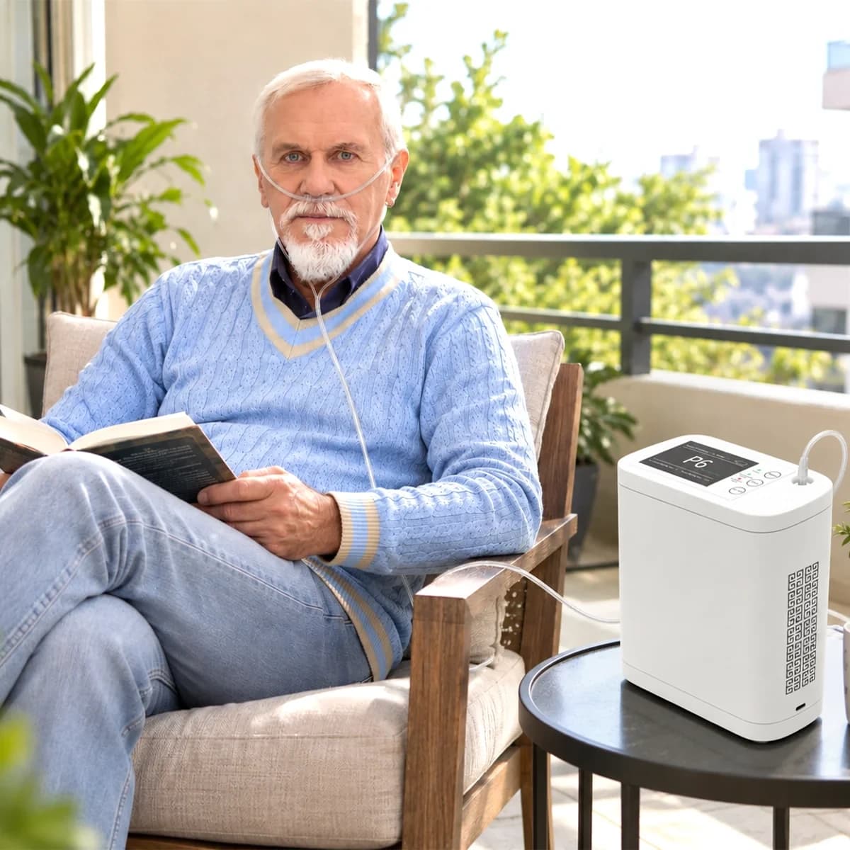 1–8L Portable Oxygen Concentrator for Home & Travel | ≥90% O₂ Purity 9