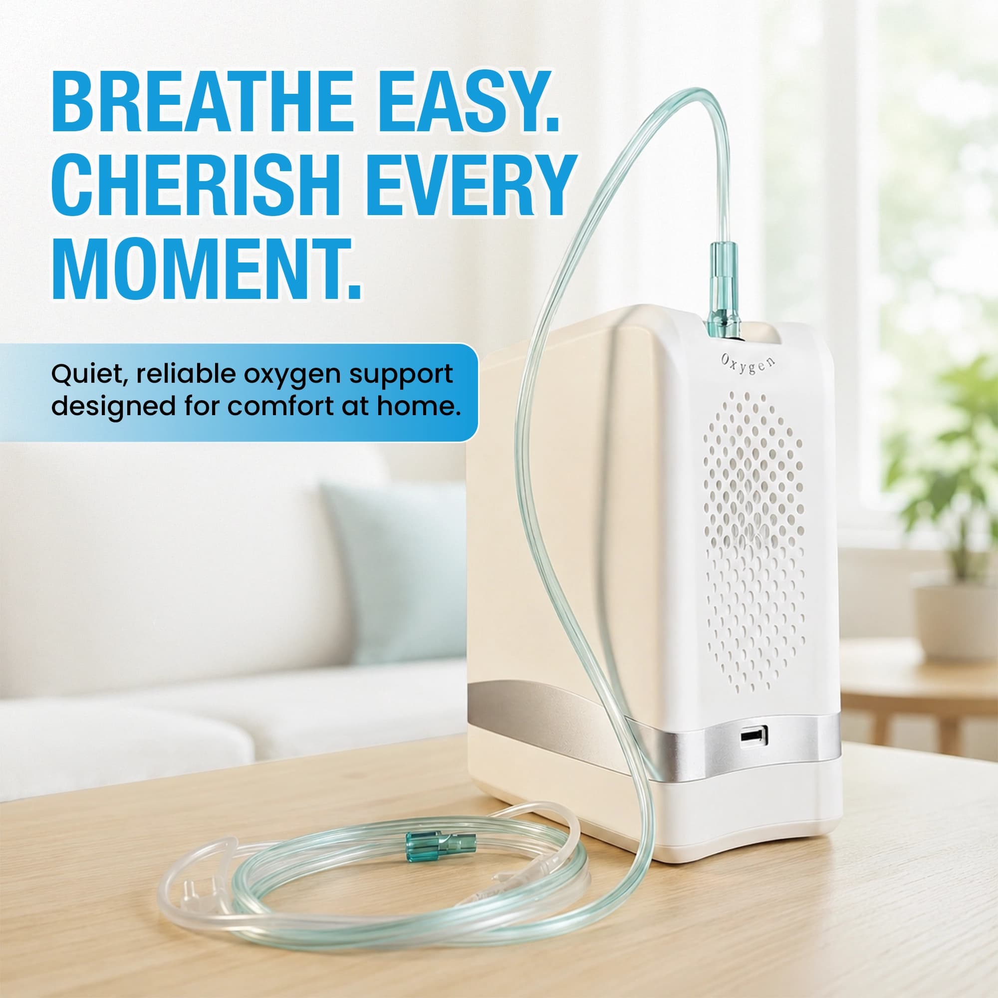 1–7L/Min Smart Portable Oxygen Concentrator | 5 Hours Battery | Adjustable Flow 4