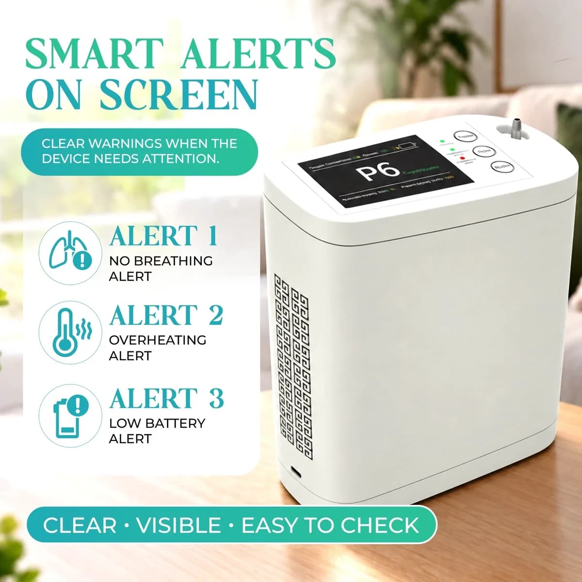 1–8L Portable Oxygen Concentrator for Home & Travel | ≥90% O₂ Purity 7