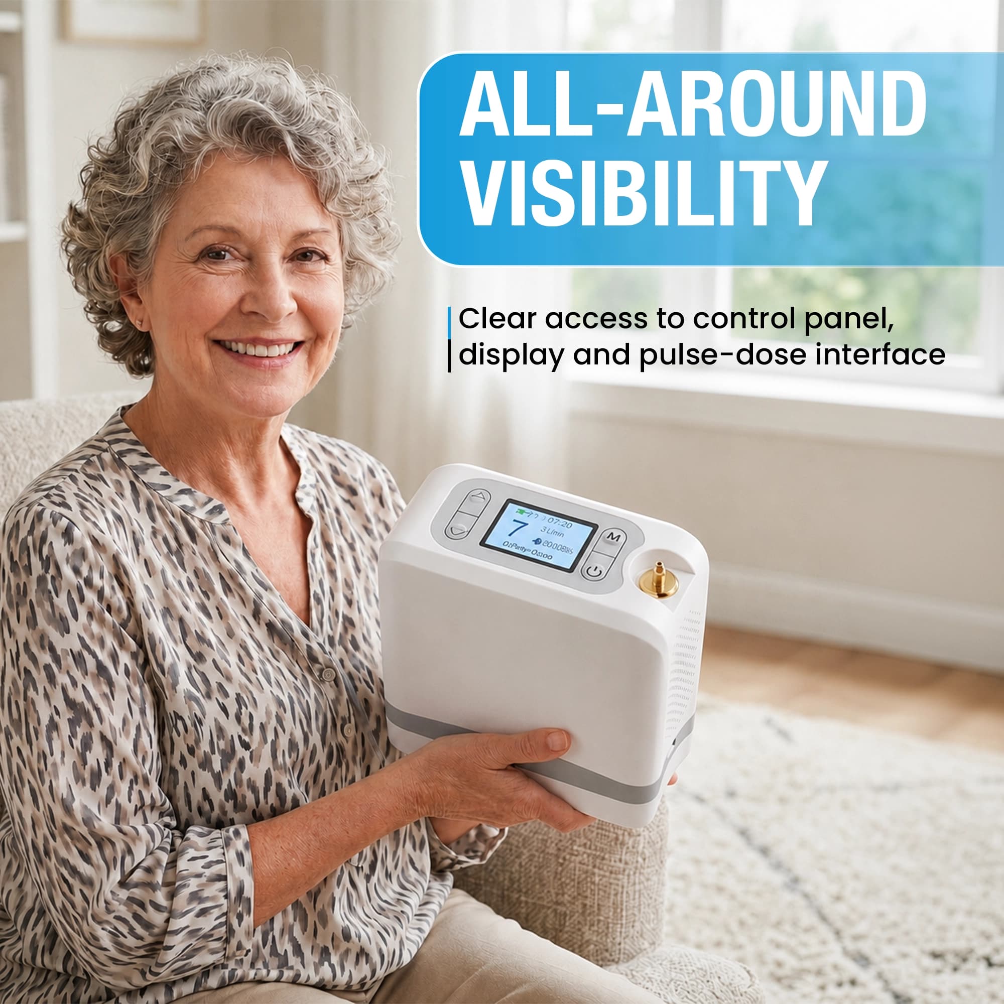 1–7L/Min Smart Portable Oxygen Concentrator | 5 Hours Battery | Adjustable Flow 3