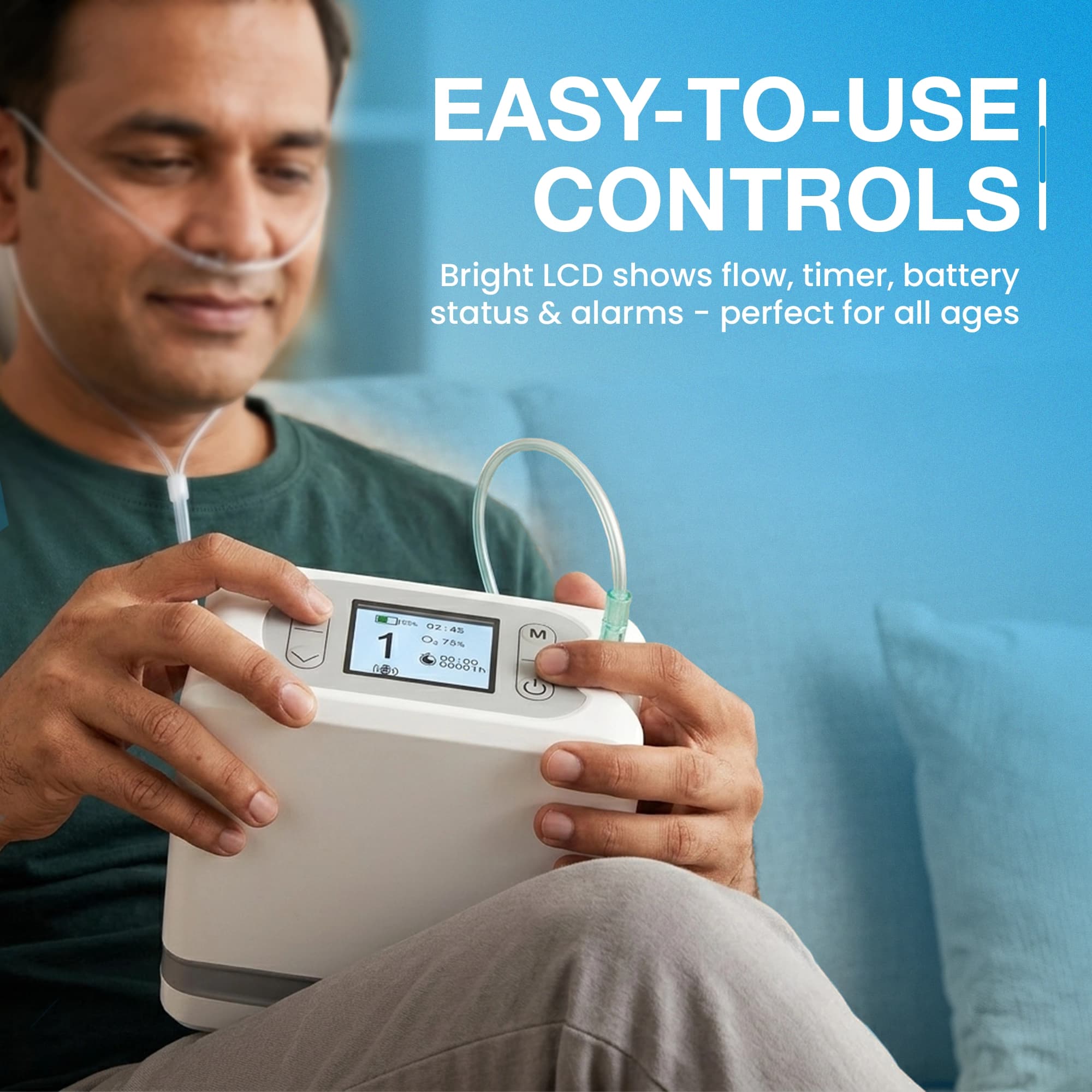 1–7L/Min Smart Portable Oxygen Concentrator | 5 Hours Battery | Adjustable Flow 5
